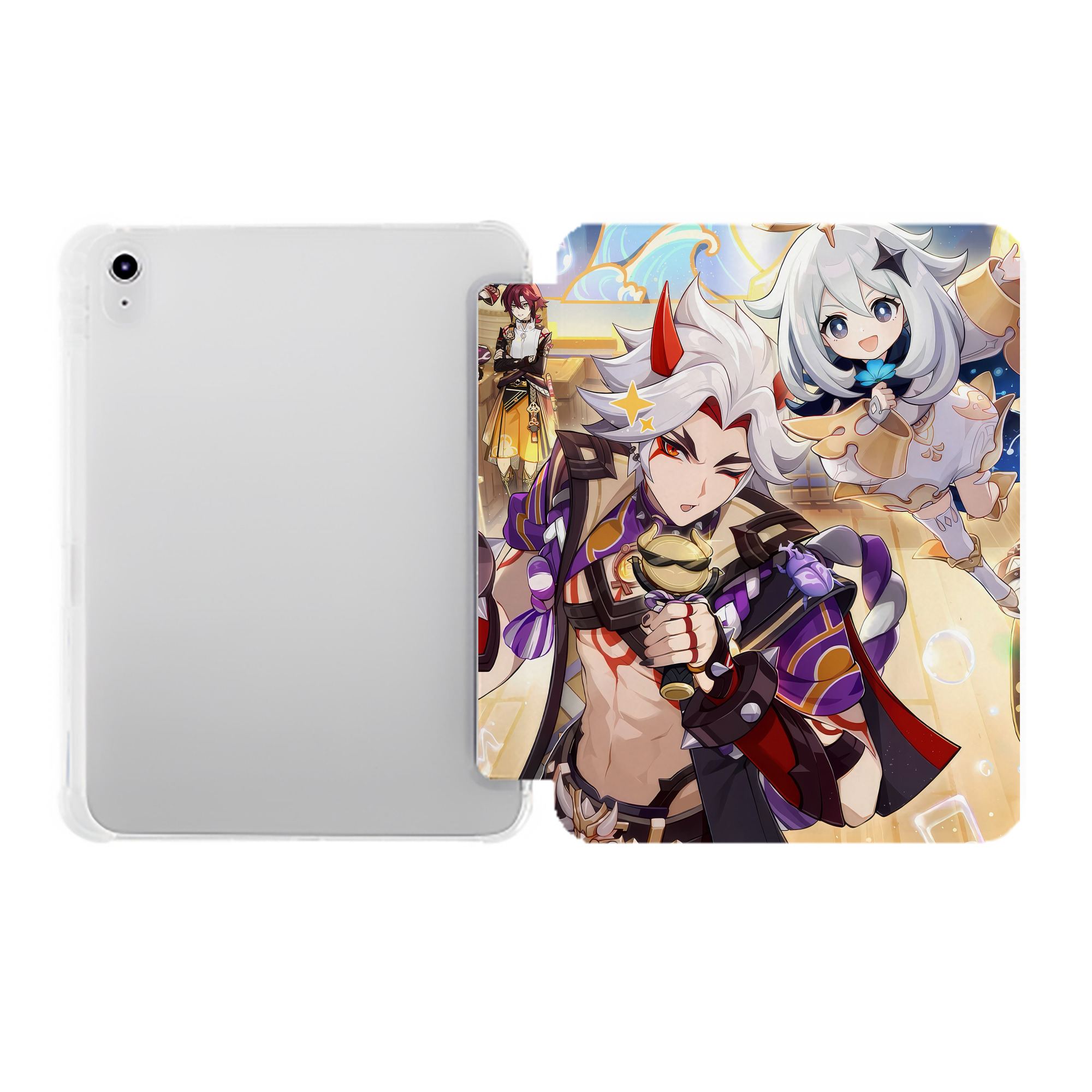 げんし神 genshin IPad ケース ペン収納付き 三つ折りスタンド PUレザー×シリコン 対応機種9.5/10.5/10.9インチ